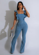 Nice Sunday Flare Denim Jumpsuit