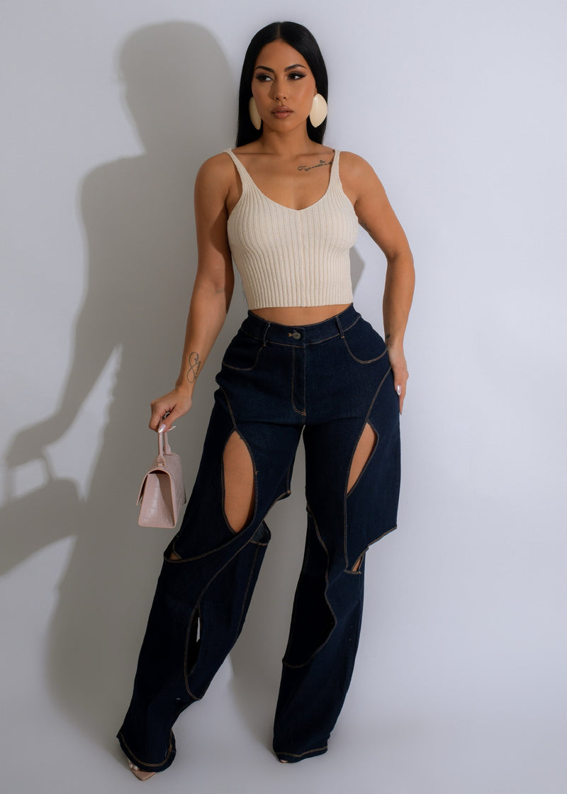 One Of A Kind Cut Out Denim Jean