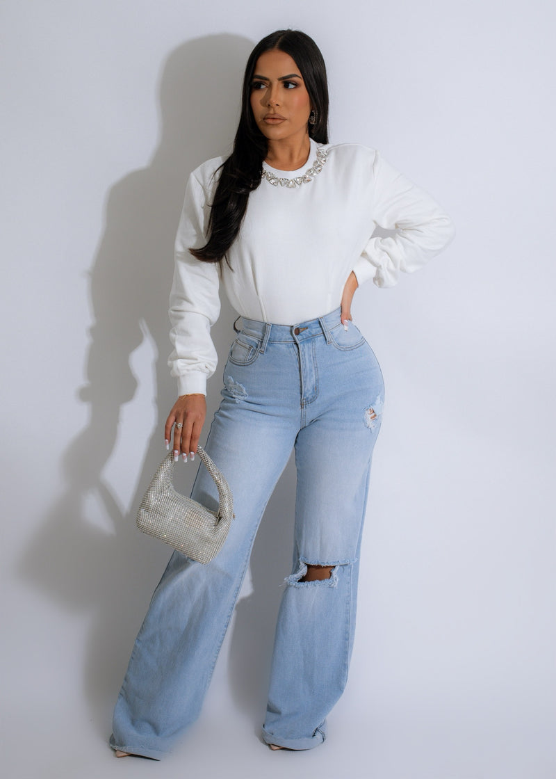 Old Ways Diamond Sweater White