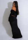 Irresistible Love Ruched Skirt Set Black