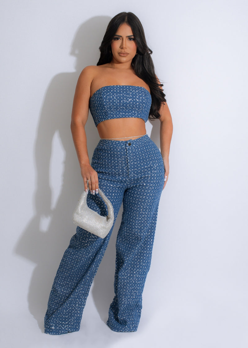 Love Is A Game Sequin Pant Set