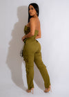 Trendy and practical green jumpsuit made with high-quality, durable fabric