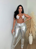 No Control  Rhinestones Top Silver