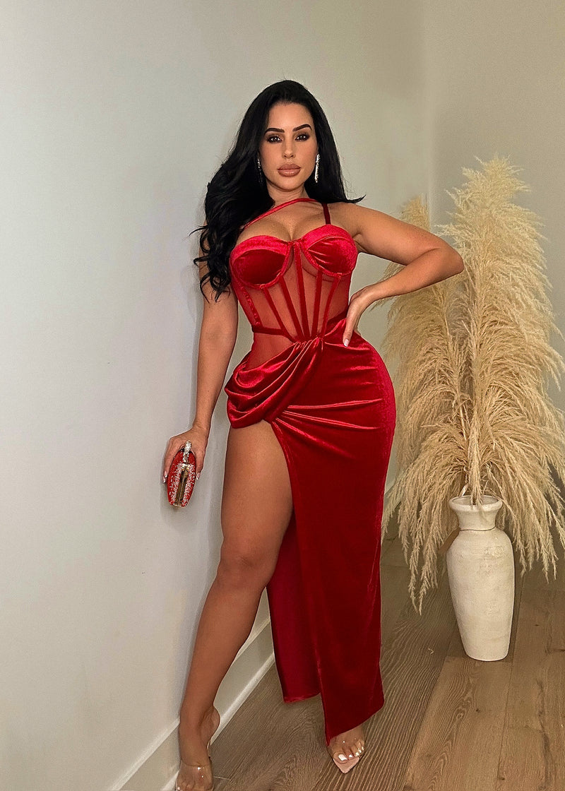 Sweet Promises Midi Dress Red