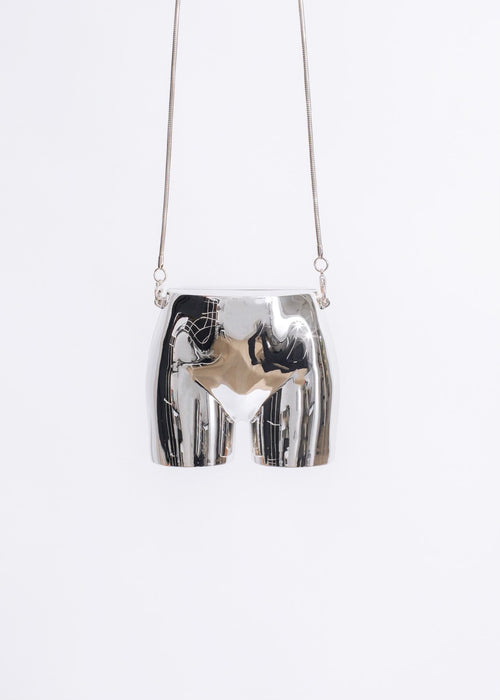 Peaches Signature Butt Handbag Silver