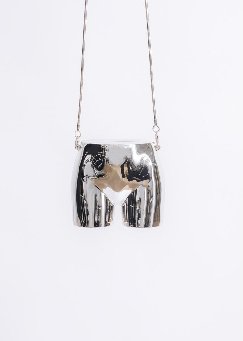 Peaches Signature Butt Handbag Silver