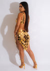 Always Choose You Metallic Mini Dress Gold