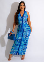 Have It Your Way Mesh Maxi Dress Blue