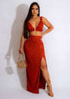I Got You Crazy Skirt Set Brown