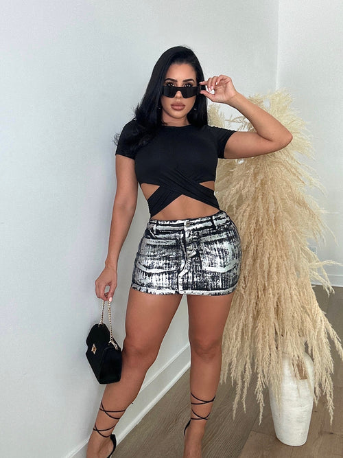 Dream About Me Metallic Mini Skirt