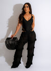 Pool Party VIP Cover Up Black with stylish lace detailing on sleeves