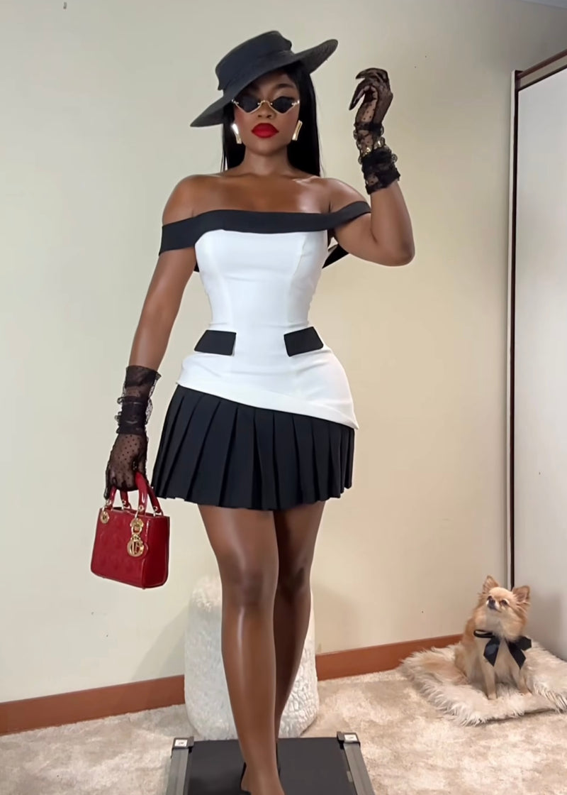 Iconic Elegance Mini Dress White