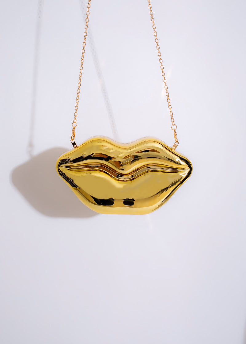 Just A Kiss Clutch Gold