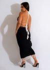  Stylish black crochet skirt and top set on mannequin display