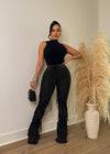 Intimidate You Flare Fringe Legging Black