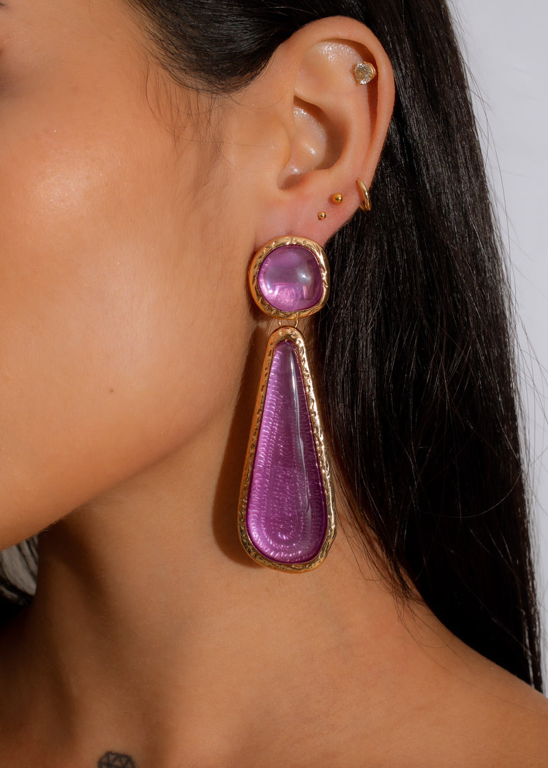 Glamorous Girls Earrings Purple