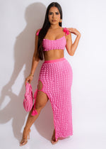 Just Lovers Popcorn Skirt Set Pink