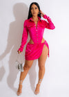 Feeling Me Satin Mini Dress Pink