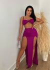 I Feel Sufficient Glitter Skirt Set Purple