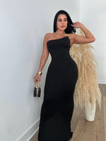 Snake Look Maxi Dress Black