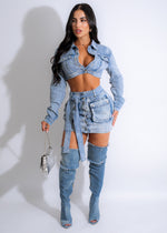 Flirt With Me Denim Skirt Set