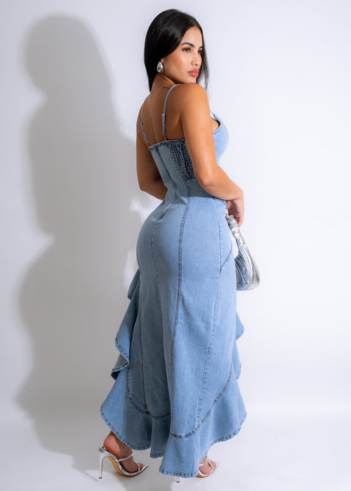 Glow Era Denim Maxi Dress