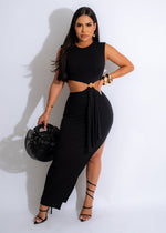 Grand Princess Midi Dress Black