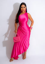 The Duchess Silk Midi Dress Pink