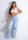 Best Gift Ribbed Crop Top White