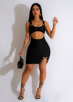 Sun Kissed Metallic Mini Dress Black