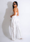 Feel Me Fringe Pant Set White