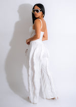 Feel Me Fringe Pant Set White