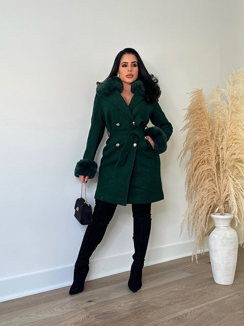 Motive Fur Coat Green