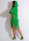Don't Miss Out Crochet Mini Dress Green