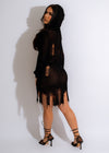 Don't Miss Out Crochet Mini Dress Black
