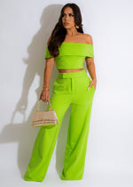 The Language Of Love Pant Set Green