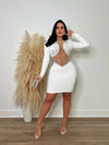Pretty Lady Mesh Rhinestones Mini Dress White, perfect for a glamorous night out