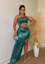 Got The Look Sequin Maxi Dress Green
