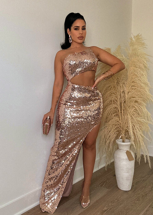 Got The Look Sequin Maxi Dress Pink