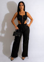 Get Even Cargo Jumpsuit Black