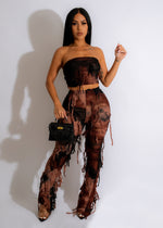 Wild In Nature Mesh Pant Set Brown
