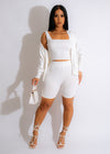 Comfy Days Short Set White