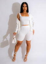 Comfy Days Short Set White