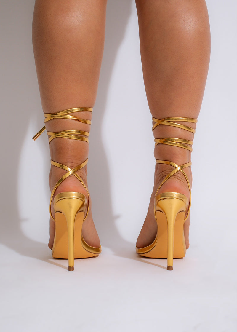  Elegant and eye-catching metallic gold heels perfect for special occasions
