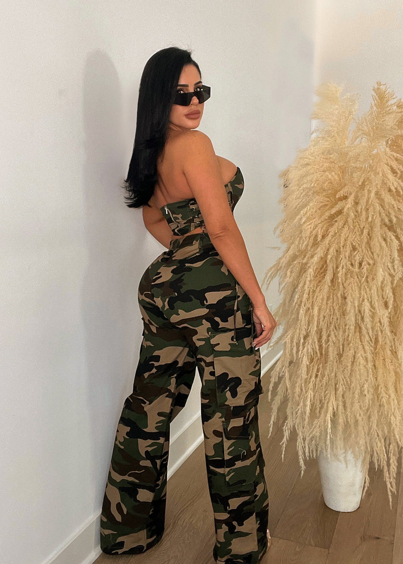 Can't See Me Camo Cargo Pant Set