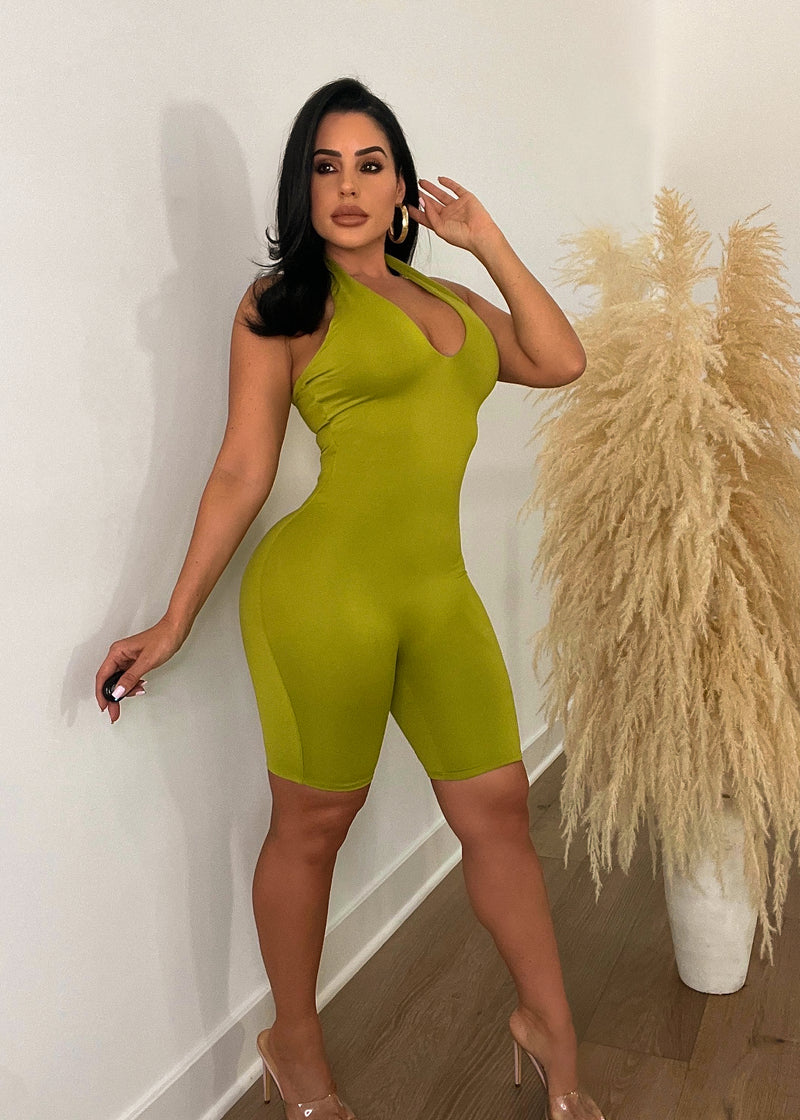 Take My Advice Romper Green