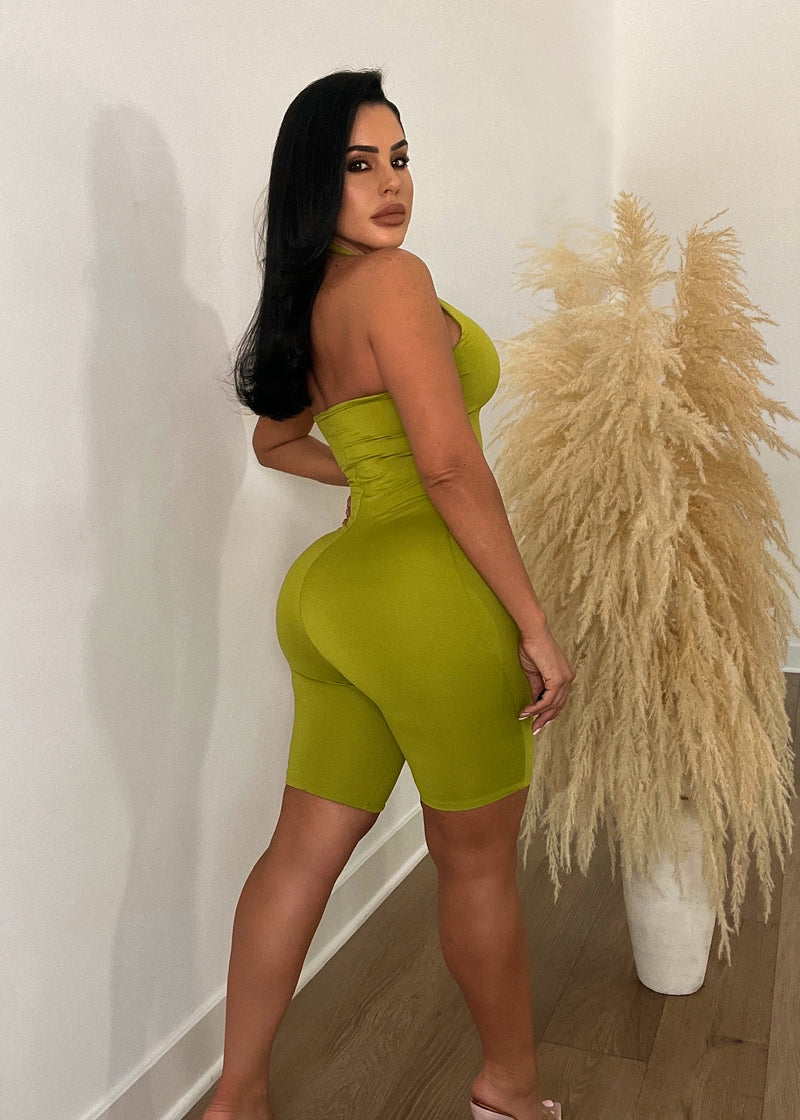 Take My Advice Romper Green