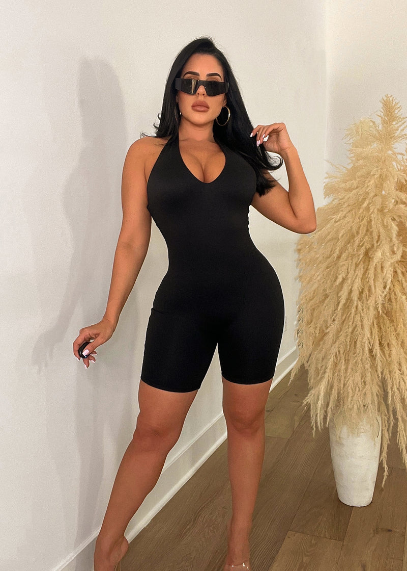 Take My Advice Romper Black