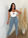 I Am Poisonous Rhinestones Denim Jeans