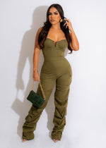 Waiting For You Cargo Jumpsuit Green
